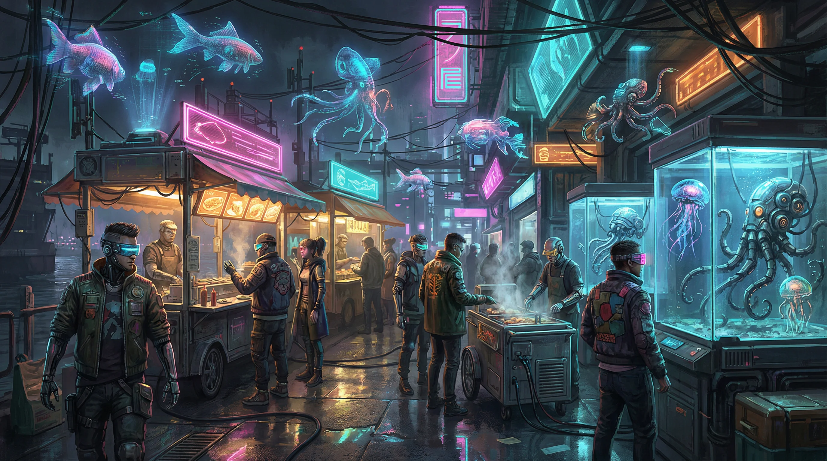 夜市码头捕鱼达人游戏场景